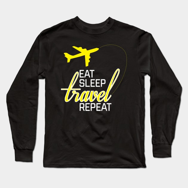 Eat sleep travel repeat Long Sleeve T-Shirt by ADVENTURE INC